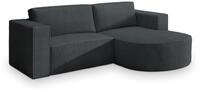 ECKSOFA SORELA P R-S Graphitfarben Kordstoff mit Schlaffunktion