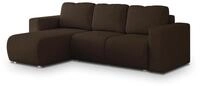ECKSOFA RINOVA Braun Geflochtener Stoff mit Schlaffunktion