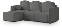 ECKSOFA SUVINO Grau Boucle-Stoff mit Schlaffunktion