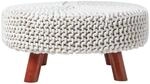 STRICK-HOCKER natur, rund 62/62/30 cm