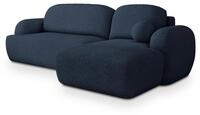 ECKSOFA MODENZA N R-S Blau Boucle-Stoff mit Schlaffunktion