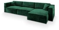 ECKSOFA TOLMO M Gr&uuml;n Velours-Stoff mit Schlaffunktion