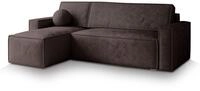 ECKSOFA RAVELO M Braun Velours-Stoff mit Schlaffunktion