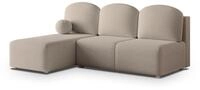 ECKSOFA TRAMA Beige Boucle-Stoff mit Schlaffunktion