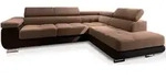 ECKSOFA SELVA R-S Beige Velours-Stoff mit Schlaffunktion