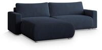 ECKSOFA TURIN N Blau Bucle-Stoff mit Schlaffunktion