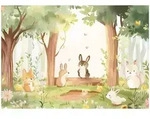 FOTOTAPETE Kinderzimmer Wald Tiere 350x250
