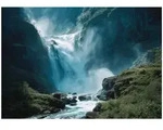 FOTOTAPETE Wasserfall Natur Gr&uuml;n 200x140 cm