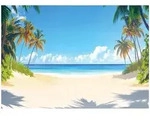 FOTOTAPETE 3D Effekt Strand Meer Natur Tapete Wohnzimmer 300x210