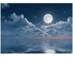 FOTOTAPETE Meer Mond Blau 300x210 cm