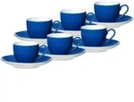 ESPRESSOTASSEN UND -UNTERTASSEN Doppio Indigo Blau 80 ml 6er Set
