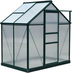 Outsunny GEW&Auml;CHSHAUS mit Dachfenster mit T&uuml;r mit Fundament, Alu+Polycarbonat,