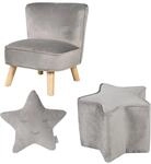KINDERSESSEL klein 3-tlg. silbergrau