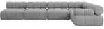 ECKSOFA modulares Sofa Mende-L3 - 380x190x70 cm Hellgrau Velours
