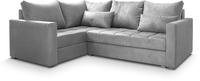 ECKSOFA LIRENO L-S Hellgrau Pl&uuml;sch-Stoff mit Schlaffunktion