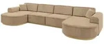 WOHNLANDSCHAFT MARI-U2-v2 - 388x171x83 cm Taupe Velours