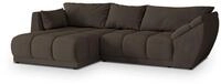 ECKSOFA ORENTI L-S Braun Velours-Stoff mit Schlaffunktion