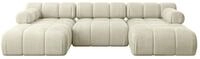 WOHNLANDSCHAFT modulares Sofa Tesso-U1 - 285x160x70 cm Beige Velours