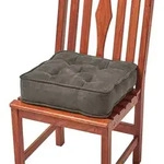 SITZKISSEN taupe-grau 40/40/10 cm &ndash; Stuhlkissen Velours