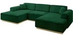 WOHNLANDSCHAFT IREA-U1-v2 - 303x171x83 cm Gr&uuml;n