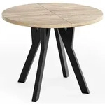 ESSTISCH Vero rund ausziehbar verl&auml;ngerbar, Eiche Sonoma Hellbraun 100-200/100/77 cm