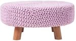 STRICK-HOCKER rosa, rund 62/62/30 cm