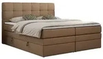 BOXSPRINGBETT LUKA KING 180/200 Braun Kunstleder - H3