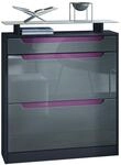 SCHUHSCHRANK Fiesta Grau Hochglanz / Brombeer Hochglanz