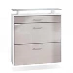SCHUHSCHRANK Malea Front in Sandgrau Hochglanz