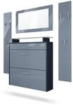GARDEROBE Malea Fronten in Grau Hochglanz