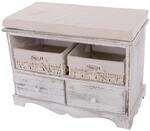 SITZBANK 2 K&Ouml;RBE SHABBY-LOOK Cremewei&szlig;