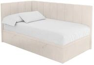EINZELBETT Jugendbett mit Bettkasten Rechts, mit Matratze - LOVY 90x200 Beige