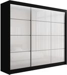 KLEIDERSCHRANK PEKA III mit LED - 250 cm - Schwarz|Wei&szlig;