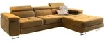 ECKSOFA ELMA R-S Gelb Velours-Stoff mit Schlaffunktion