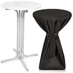 STEHTISCH Bellini &Oslash; 60cm Wei&szlig; mit Premium Stehtischhusse &Oslash; 60cm Schwarz