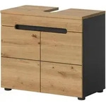 WASCHBECKENUNTERSCHRANK Eiche, grau 63 cm, Waschtisch mit Soft-Close