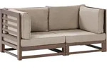 GARTENSOFA 2-Sitzer zertifiziertes Akazienholz dunkelbraun Auflagen taupe Trani