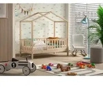 Hausbett Junior ca. 70x140 cm Naturfarben
