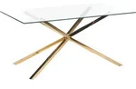 ESSTISCH 160/90/75 cm Transparent, goldfarben Rechteckig Cora