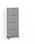SCHUHKIPPER Aterno Grau 60 x 168 cm mit 4 Klappschubladen
