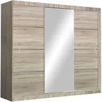 SCHWEBET&Uuml;RENSCHRANK NASUS 250/215/61 cm 3-t&uuml;rig mit Spiegel Sonoma Eiche