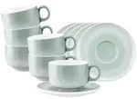 MILCHKAFFEETASSEN MIT UNTERTASSEN Sento Home Aura mint 350 ml 6er Set