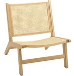 RATTANSTUHL ohne Armlehne, Stuhl mit Rattan-R&uuml;ckenlehne, Holzrahmen