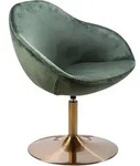 LOUNGESESSEL Samt mit 360&deg; Drehfunktion, Gr&uuml;n 70x70x79 cm