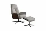 RELAXSESSEL FERREIRA Grau Leder Relaxfunktion