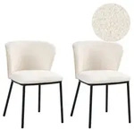 ESSZIMMERSTUHL 2er Set Boucl&eacute; Cremewei&szlig; Hoskin