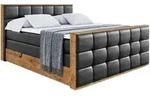 BOXSPRINGBETT mit Matratze H3|H4 und Lattenrost - LOLLI7-Z KING-180x200 - Schwarz