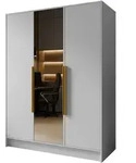 DREHT&Uuml;RENSCHRANK RENVO 150/200/51 cm Modern Kleiderschrank 3-t&uuml;rig mit Spiegel