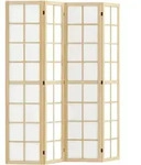PARAVENT 4-teilig 160 x 170 cm Trennwand Raumteiler f&uuml;r Wohnzimmer Natur