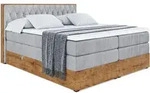 BOXSPRINGBETT mit Matratze H3|H4 und Lattenrost - LOLLI5 KING-200x200 - Grau Monolith